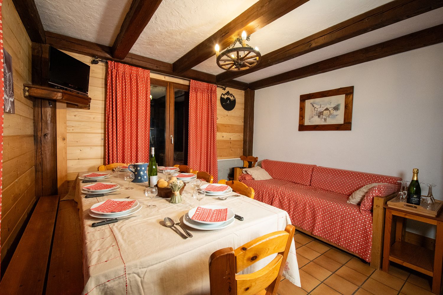 Chambre de l'appartement à Châtel