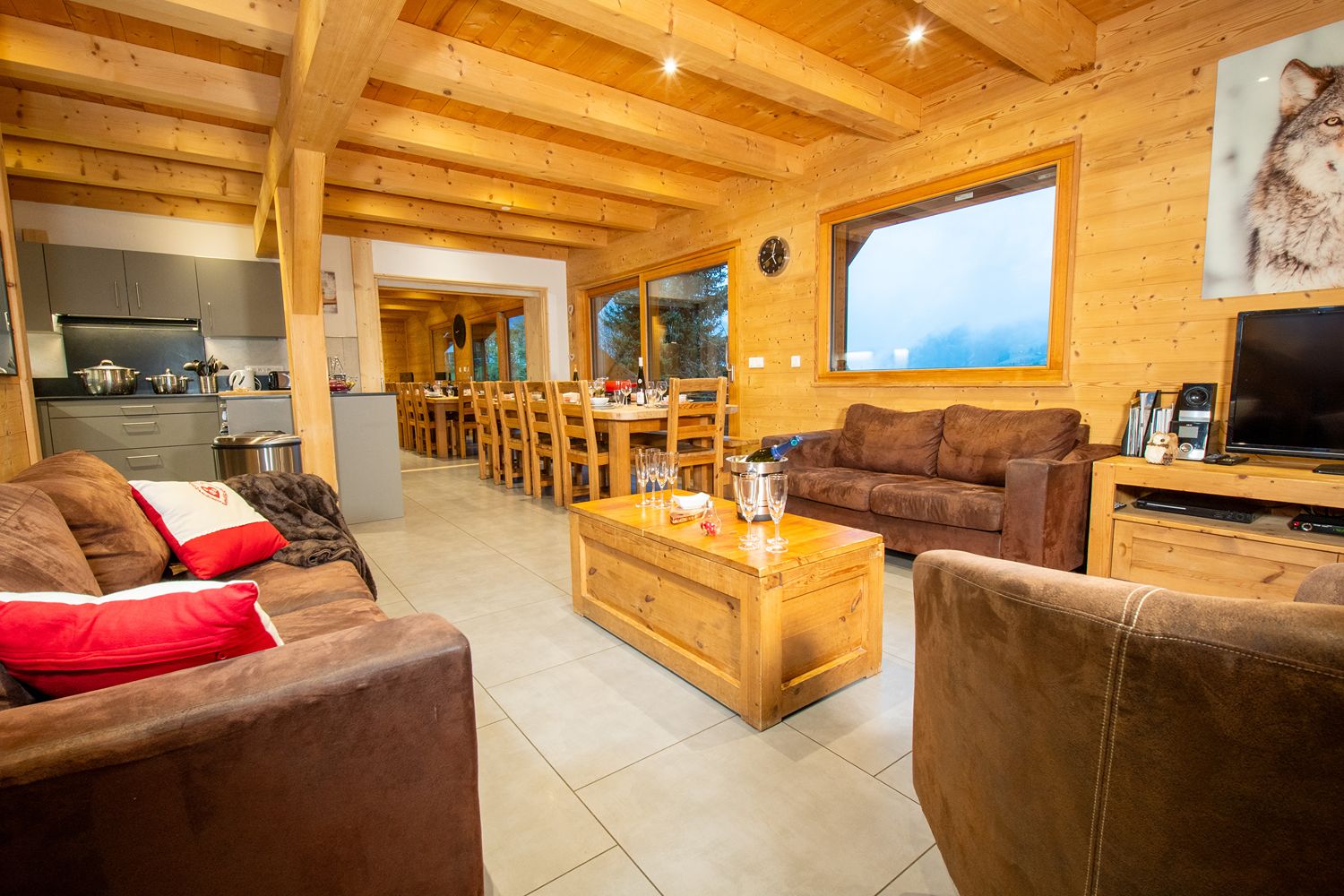 Chambre avec lits simples à Châtel
